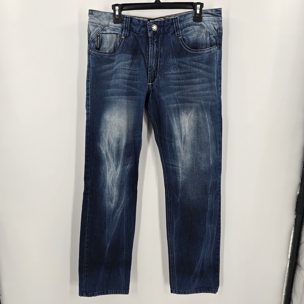 Chevignon 57 Mens Jeans 34‎ Vintage Fade Western Vibe Thick Denim
